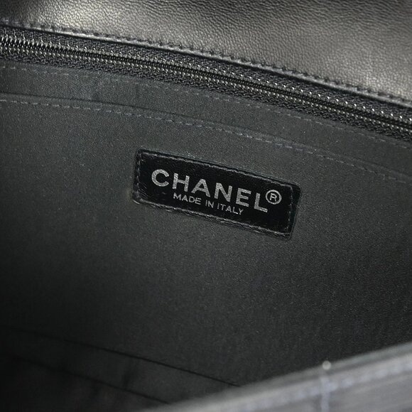 Chanel Black Jacquard Nylon Travel Line Medium Classic Single Flap XX03897 - Picture 8 of 10